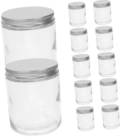 Cabilock 12piezas Tarros De Vidrio Con Tapa Para Velas Tarros Para Hacer Velas Diy Decoración Elegante