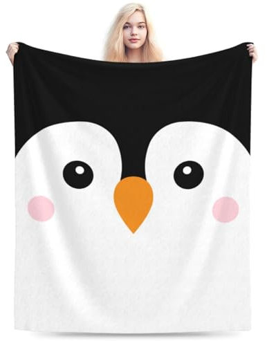 Niedliche, lustige Pinguin-Decke, weich, bequem, Flanell, Überwurf, leicht, warm, Bettüberwurf, Plüsch für Couch, Sofa, Camping, Büro, Reisen, Zuhause, Schlafzimmer, Dekoration, Mädchen, Jungen,