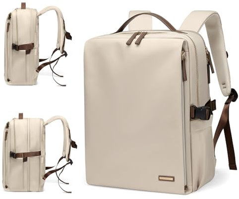 Sac à Dos élégant Pour Ordinateur Portable Pour Femme, Approuvé Par Les Compagnies Aériennes, Voyage, Travail, école, Sac à Dos Décontracté Pour Ordinateur Portable de 17,3 Pouces (Abricot)