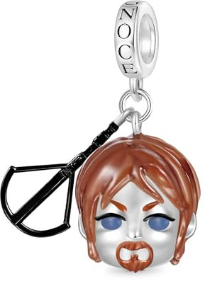 GNOCE Charm Pendentif Walking Dead Carl Grimes Pendentif En Argent Sterling 925 Beads Charms Pour Femmes Et Filles Cadeau De Bijoux Pour Fan De Cinéma (Daryl Dixon)