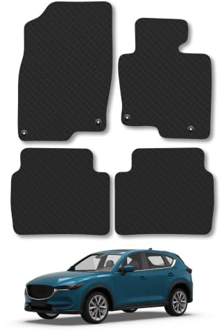 Mazda CX-5 (2017+) 5mm Rubber Car Mats | Heavy Duty Rubber Tailored Fit Floor Mats Full Coverage Durable Waterproof Accessories Easy Clean Anti Slip Made in the UK