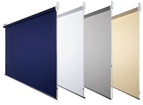 FENSTERDECOR Sichtschutz-Rollo 160 x 180 (BxH) in Blau I Sichtschutz Fenster I Fensterrollo innen mit flexiblem Seitenzug I lichtdurchlässig & Blickdicht