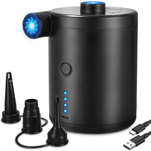 Gonfiatore Elettrico Portatile, Pompa Elettrica da 4000mAh, Mini Gonfiatore Portatile Spiaggia Materassi ad Aria per Cuscini Gonfiabili, Letti a Materasso Aria, Giocattoli per Piscina ad Anello