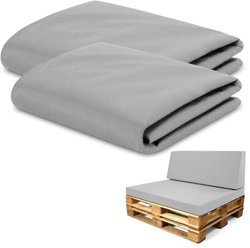 Amazinggirl Bezug für Schaumstoffplatte Palettenkissen Keilkissen Bodenmatratze Bezug Set: 40x120 cm + 80x120 cm - Ideal für Palettenmöbel & Bett Zertifikat Oeko-Tex Hellgrau