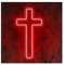 BYNGQW AtmosphäreHeimdekoration Kreuz Neon Zeichen Christian Jesus Religiös(Rot,60cm)
