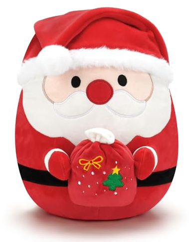 Xfrog Xmas Plüschtier Weihnachtsmann Plüschkissen Kawaii Stofftiere Kinder Mädchen Jungen 30CM