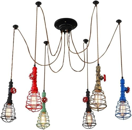 YSJNGF Einfacher anpassbarer V-Vintage-Beleuchtungsschacht Industrielle Beleuchtung Farbiger Metallbeleuchtung für Modegeschäft Dekoration, Halogenlampe