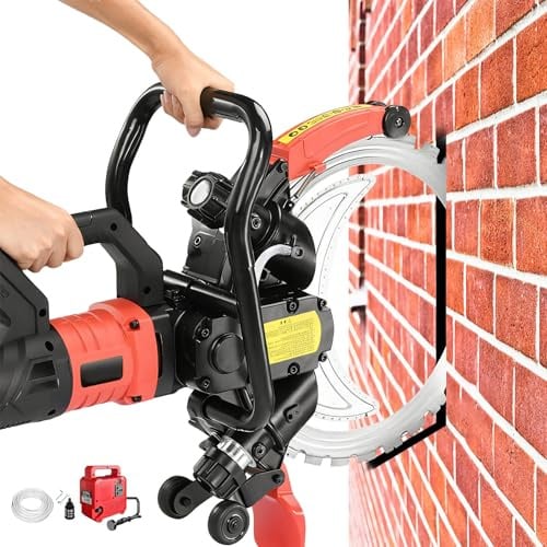 9500W Sega Elettrica per Calcestruzzo, Sega Anulare ad Alta Frequenza, Tagliamuri con 2 Lame-Sega, Profondità di Taglio 30cm, Taglio Senza Polvere, per Tagliare Pietra, Mattoni, Motore a Spazzole