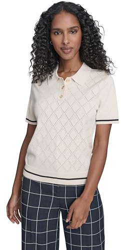Tommy Hilfiger Adaptive Women's Short Sleeve Johnny Collar Polo Sweater Polo Sweater (Pack of 1)