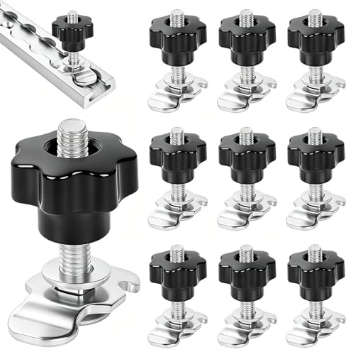 WDZGX Schraubfitting Airline Airlineschiene Zubehör Fitting m8x45mm 10STK | für Schienen Rail Airlineschienen Schrauben Zube Mutter Nutenstein Track Screws Airlineverschraubung Set(M8x45MM-10pcs)