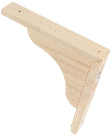 HOUDERCO Supports d'Étagère Murale en Bois Naturel Finition Brute à Peindre, Consoles Triangulaires Stables pour Rangement et Décoration, Lot Vis pour Bureau Cuisine