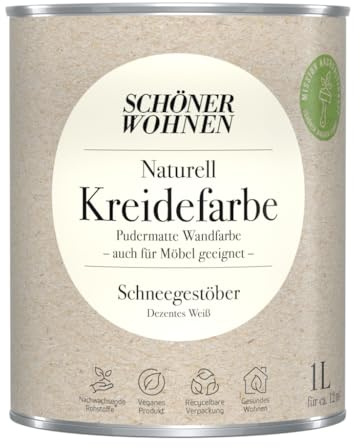 1L Schöner Wohnen Naturell Kreidefarbe Schneegestöber, Dezentes Weiß