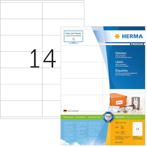 HERMA Etiketten 4475 weiß 105,0 x 41,0 mm