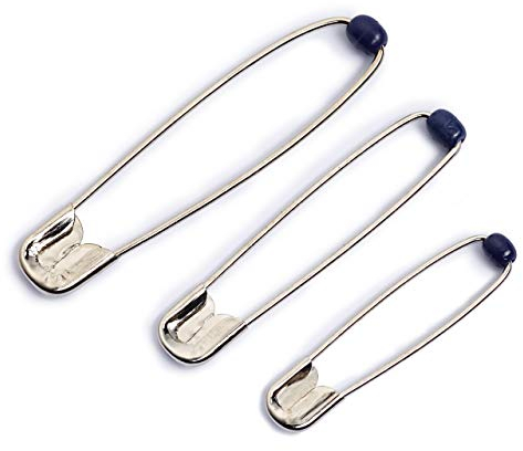 Prym 089185 Kugel-Sicherheitsnadeln Nr.1-3, 34/41/48mm, Sortiert, silberfarbig, Stahl, 089185