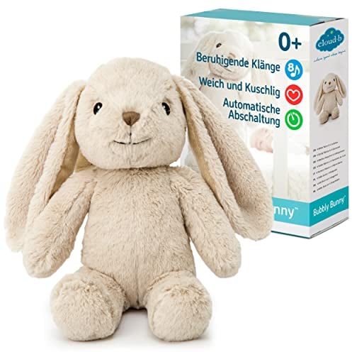 Cloud b Beruhigende Klangmaschine | Kuscheliges Plüschtier | 3 Geräusche und 1 Schlaflieder | Automatische Abschaltung | Bubbly Bunny
