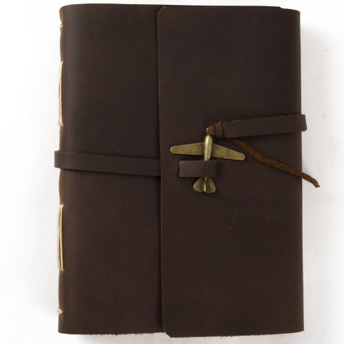 Ancicraft Leder-Tagebuch, liniertes Kraftpapier mit Vintage-Flugzeug-Design, A5, Tagebuch, Notizbuch von Hand gefertigt, mit Geschenkbox (A5-liniertes Kraftpapier)