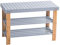 woodluv 3 Tier Shoe Rack Organiser, Shoe Rack Bench, Shoe Racks Storage Wooden, Grey