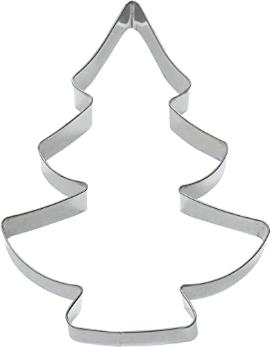 Westmark Lebkuchen-Ausstechform Tannenbaum, Groß, Inklusive Rezept, Länge: ca. 12 cm, Rostfreier Edelstahl, Tannenbaum, Silber, 35162291