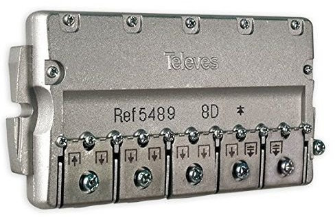 CABLEPELADO - Repartidor Distribuidor - Splitter - coaxial - conexión easyF - mínima amortiguación de señal - 5-2400mhz - 8 Salidas