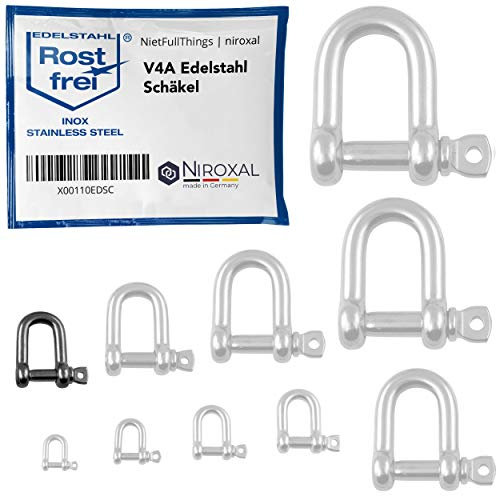 NietFullThings 5 Pieces 8-mm Acciaio Inossidabile grillo Rotondo da V4A Forma Corta Dritta e Robusta carico di Rottura 3.000 kg Grilli 8x28-mm
