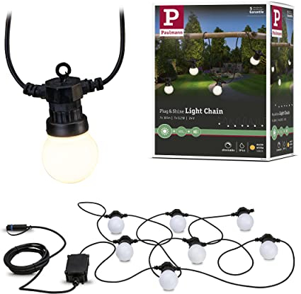 Paulmann 941.65 Outdoor Plug & Shine Lichterkette IP 3000K 7x5lm 24V 94165 Lichtband Aussenleuchte D
