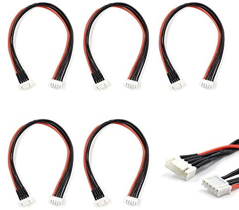 elechawk JST-XH 4S Ausgleichsstecker-Verlängerungskabel 200 mm 5 Stück zum Aufladen des LiPo-Akkuausgleichs 22 AWG Silikon