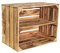 CHICCIE 2 Set Geflammte Obstkisten - Lange Ablage 50x40x30cm Holzkisten Weinkisten