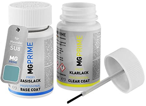 MG PRIME Peinture voiture kit de stylo retouche pour Hyundai SU8 Ceramic Blue Metallic de base de vernis de 50ml par flacon