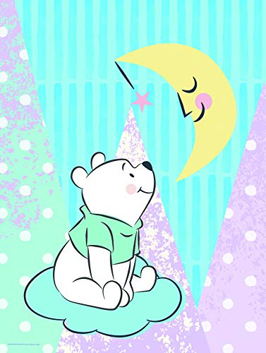Komar Disney Wandbild Winnie Pooh Moon | Kinderzimmer, Babyzimmer, Dekoration, Kunstdruck | ohne Rahmen | WB087-30x40 | Größe: 30 x 40 cm (Breite x Höhe)