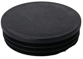 MroMax 90mm Dia Plastic Tubing Plug Round Post End Caps for Handrail Stair Newel Guardrail Tube Black 1Pcs