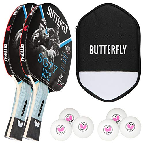 Butterfly® Timo Boll SG77 Tischtennisschläger | Tischtennis Racket Bat Hobby & Training | routinierte & taktisch geübte Spieler | ITTF zertifizierter Pan Asia Belag | konkave Griffform mit smart.Grip