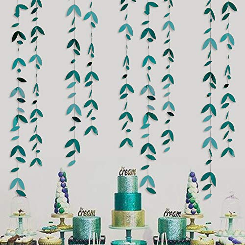 52Ft Party-Dekoration, dunkelgrün, Kit mit Blättern, zum Aufhängen, grüne Blätter, Banner mit Luftschlangen, für rustikales Geburtstag, Babyparty, Hochzeit, Verlobung, Dusche