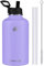 Umite Chef Edelstahl-Wasserflasche mit Strohhalm, 1814 ml, breite Öffnung, vakuumisoliert, Sport-Wasser-Thermoflasche mit auslaufsicherem, Strohhalm-Deckel, doppelwandige Thermosflasche (Lavendel)