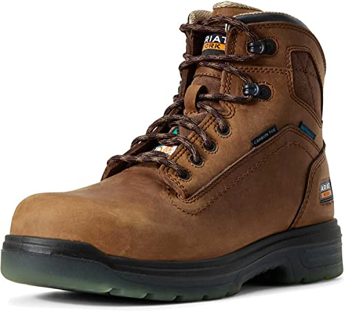 ARIAT Turbo 6 Pollici USA Montato Impermeabile Carbon Toe Work Boot, Stivali Western Uomo, Marrone Intenso, 39.5 EU