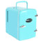 Mini Compact Beverage Refrigerator, Retro Personal Cooler 4 Liter/6 Can AC/DC Portable Mini Fridge, Thermoelectric Cooler in Blue - for Cars Great for Keeping Office Lunch Cool