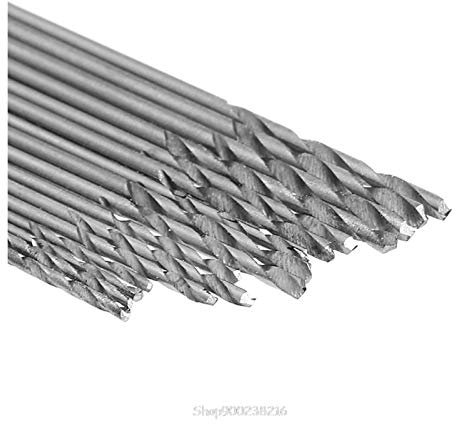 16pcs HSS blanc en acier Twist Jeu de forets 0.8-1.5mm for électrique Broyage Perceuses S03 20 Dropship