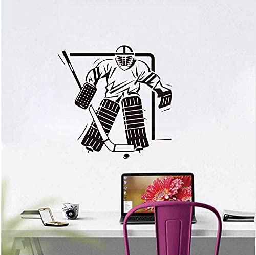 Sport Jungen Schlafzimmer Eishockey Torwart Wandaufkleber Kunst Vinyl Abnehmbare Wohnkultur Wandaufkleber Wandbild Kinderzimmer 59 * 59Cm