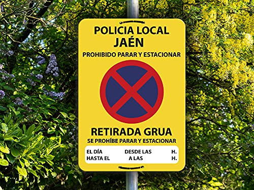 Oedim Panneau personnalisé interdit, arrêt et stationnement, avertissement grue, fabriqué en polypropylène, durable et économique