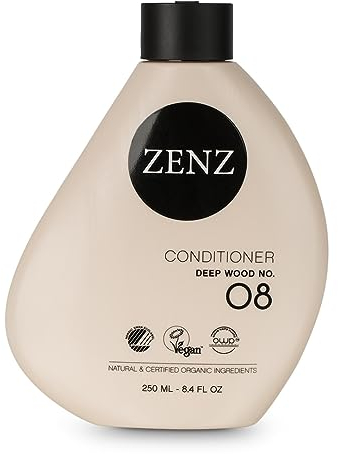 ZENZ | Conditioner | Deep Wood no. 08 | 250 ml | Düft von Sandelholz, Patchouli und Myrrhe | Silikonfrei | Besonders geeignet für lockiges und trockenes Haar | Für alle Haartypen