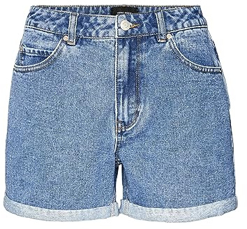 VERO Moda Female Jeans Shorts VMZURI HR Loose Shorts Mix Noos, Medium Blue (Medium Blue Denim), XS