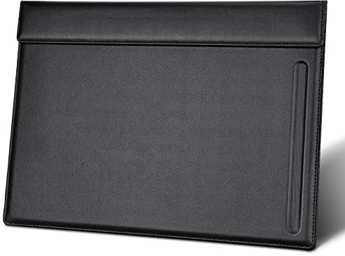 GORESE Klemmbrett A4 Leder Querformat Schreibbrett Klemmbrettmappe A4 Clipboard Speisekarte mit Magnetisches Clip und Stiftablage für Konferenzmappe Büro Klassenzimmer Restaurant Bar Café
