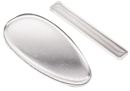 Hornhautentferner für Füße aus Glas, 2 Stück, Oval, Silber | Fußpflege für Abgestorbene Haut, Leicht und Tragbar, Glättend, für Pediküre, Handtasche, Reise