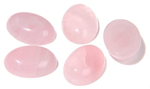 10 Stück/Packung Naturstein Cabochon Perlen Achat Oval Cabochon Stein Perlen DIY Ringe Handgemachte Geschenke, 21. Rosenquarz, 8 x 10 mm
