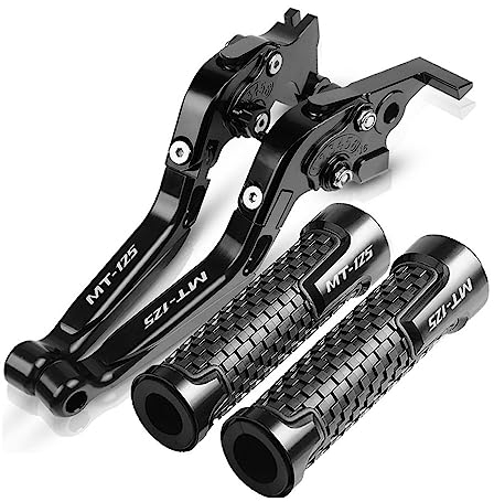 DOUKI Für Yamaha MT125 MT-125 MT 125 2014 2015 2016 2017 2018 Motorrad Kupplung Bremshebel Ausziehbare Einstellbare Faltbare Hebel Lenkergriffe Hebel (Farbe : Schwarz)