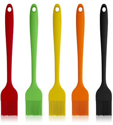 Craebuer Silicone Basting Pastry Brushes, 5 Pack Heat Resistant Cooking Brush for Oil Butter Sauce, Food Brush for BBQ Grill Barbeque Kitchen Baking Cooking