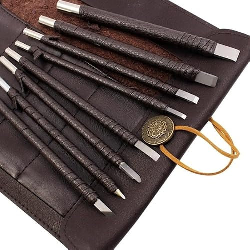 Professionnel 8/10 Pièces En Acier Au Tungstène Sculpture Sur Pierre Outils À Main Ensemble Sculpture Sur Pierre Ciseau Ensemble Outil de Sculpture Sur Bois (Size : 8PCS)