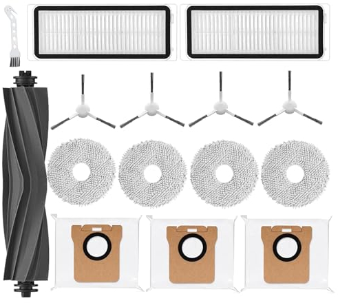 Zubehör-Set für Dreametech L10s Ultra: Ersatzteile kompatibel mit Dreametech L10s Ultra L10 Ultra Roboter-Staubsauger, Hauptbürste, Seitenbürsten, Hepa-Filter, Mop-Pads, Staubbeutel, Ersatzteile