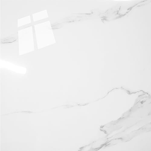 Piastrelle autoadesive da parete effetto marmo, 10 pezzi, 30,5 x 30,5 cm, per cucina e bagno (marmo bianco)