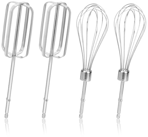 4pcs Hand Mixer Beaters Attachments, 2 Styles Stainless Steel Hand Mixer Replacement Beaters Electric Turbo Mixer Parts for Hamilton Beach Hand Mixer 62682RZ 62692 62695V 64699
