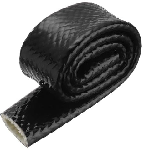 QUARKZMAN 0,8 ID 1,6ft Gaine de Protection Thermique en Fibre de Verre Revêtue de Silicone, pour Tuyaux automobiles, Fils Électriques, Câblage Électrique, Gaine Thermique Protection, Noir